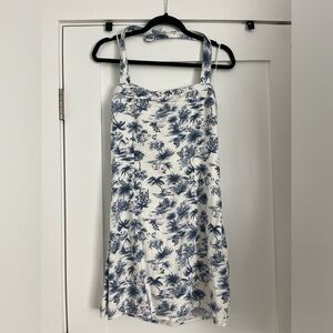 Abercrombie & Fitch Halter Linen-Blend Mini Dress